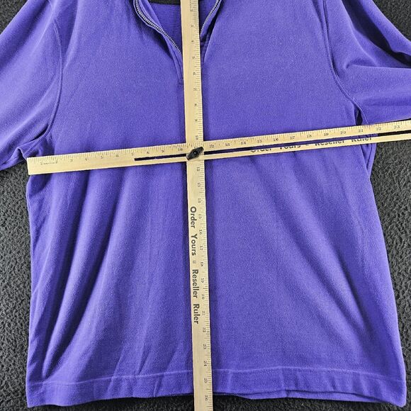 SaddleBred Womens Pullover Purple Size Large Cotton Blend Long Sleeve 1/2 Zip - Picture 3 of 12